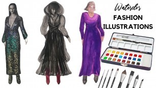 'WATERCOLOR FASHION ILLUSTRATION COLLAGE TUTORIAL | Simple Watercolor Techniques for Beginners'