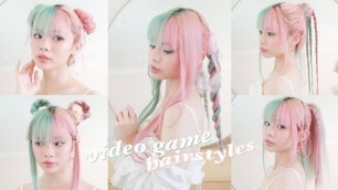 'cute & easy hairstyles inspired by video game characters ❣️ final fantasy, street fighter, nier, etc'