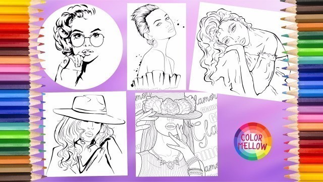 'Adult Coloring Book - Coloring ART - Fashion Girls - Oddly Satisfying Videos'