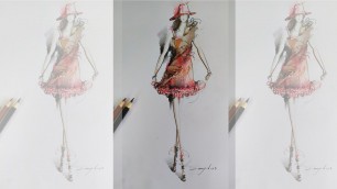 'How to draw a fashion figure using collage media'