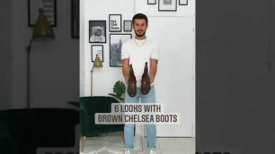 '6 Looks with brown Chelsea boots. #shorts'