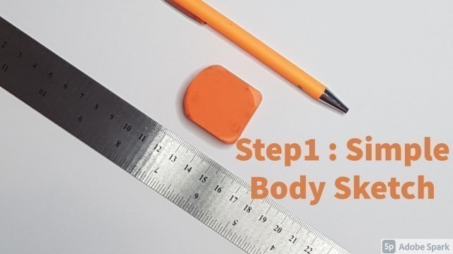 'Simple Body Sketch - Fashion Illustration for Beginners Step by Step/ Step1'