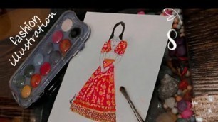 'Fashion illustration painting | easy for beginners | watercolor | girls planet'