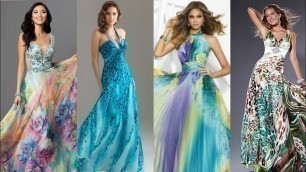 'new fashion women floral print chiffon long dresses prom dresses off shoulder dresses'