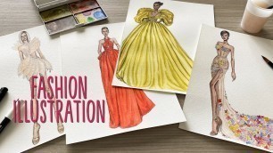 'fashion illustration/Disegno alcuni look del Met Gala 2021'