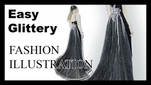 'EASY FASHION ILLUSTRATION: Watercolor Painting Black Gown (Beginner Level)'