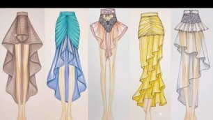 'How to draw beautiful fashion details - The art of drawing clothes - Good fashion design ideas #P2'