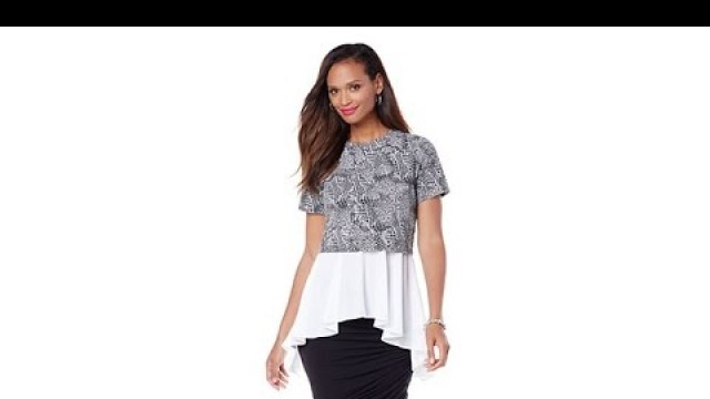 'Serena Williams Knit Top with Detachable Peplum'