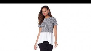 'Serena Williams Knit Top with Detachable Peplum'