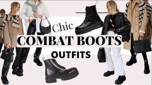'CHIC BLACK COMBAT BOOTS OUTFITS - How To Style Balenciaga ankle boots (Dr Martens Alternative)'