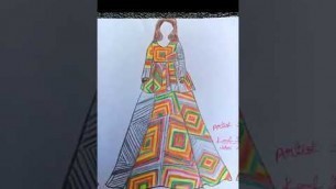 'Komal Nahar Lehenga ❤️ drawings plz like ❤️subscribe and share this video 