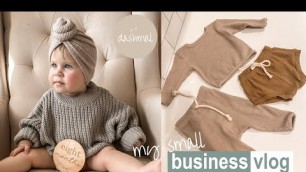 'venturing into baby clothing! small business vlog #8'