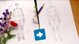 'How to draw a Fashion Illustration | Step by step | Basic Croquis in front Pose | Sovi fashion'