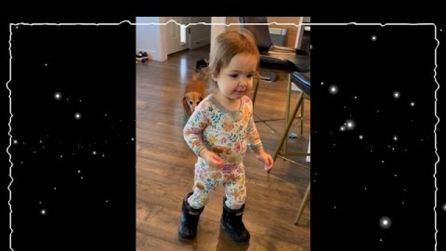 'NAVEY\'S BRAND NEW SHOES!! Baby Fashion Show When She Puts on Niko\'s Snow Boots! #Shorts'