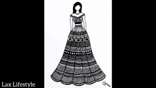 'Mandala Art || Girl Drawing|| Indian Fashion Design||Easy Drawing for beginners|| @Lax Lifestyle ❤️'