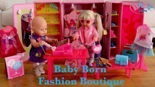 'Baby Born Boutique Fashion Shop Unboxing Set Up and Baby Doll Fashion shopping Pretend Play'