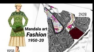 'Mandala art fashion illustration tutorial |Mandala art fashion |Mandala dress |'