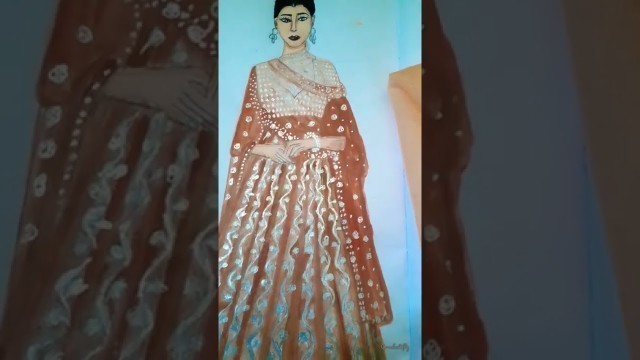 'Beautiful Lahenga Fashion illustration!!.. #fashionillistration #indiancollection #drawings'