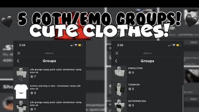 '( roblox ) goth/emo/grunge clothing groups 