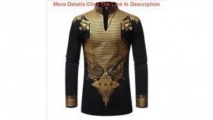 Deal Men 2020 Fashion Hip Hop Streetwear Afrian Clothes  Black African Dashiki Print Shirt Men Slim