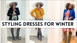 'STYLING DRESSES FOR WINTER // FASHION OVER 40 // Short girl friendly #winteroutfitideas'