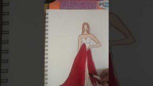 'fashion illustration//beautiful red dress ❤️❤️#//creative arts'