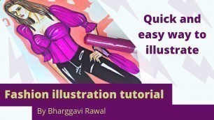 'QUICK AND EASY WAY TO DRAW FASHION SKETCH - fashion illustration tutorial'