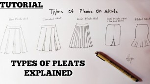 'How to draw Different Types Pleats on Skirt | Draw pleated skirt step by step | Fashion illustration'