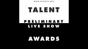 'New York Fashion Week Talent Awards 2021 | Preliminary live show | 1/28 at 8 PM EST'