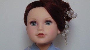 Dressing American Girl doll & 18"" dolls (EDO Girls): HAIRSTYLES CLOSE UP ""Summer""  AGドール着物