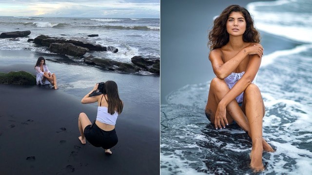 'Natural Light Black Sand Beach Photoshoot in Bali, Behind The Scenes'