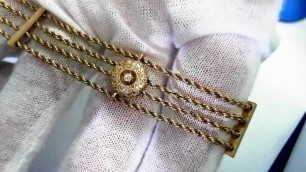 'Victorian Era (Circa 1880) 14k and Diamond Tassle Bracelet'