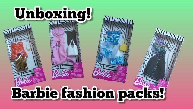 'Unboxing Barbie fashion, accessory packs | Curvy Barbie doll clothes. Barbie clothes collection'