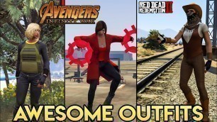 'GTA Online 15+ AWESOME OUTFITS (Black Widow & Scarlet Witch from Infinity War, RDR2 Cowgirl & More)'