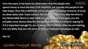 'Gym Fashion - Motivational Quotes - Fitness Advice - Golden Nugget - Bodynv.tv #28'
