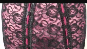 '1960\'s Perlon mini slip in burgundy Perlon and black lace'