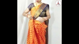 'How to Drape Stone Work Silk Saree #shorts #saree #fashion'