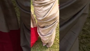 'Original raw silk saree with red anchal #silk #tussar #saree #fashion #style #shorts #viral #bihar'
