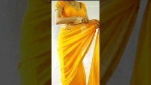 'yellow saree fashion show with blouse | saree fashion #sareefashion'