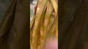 'Yellow  #silk #tussar #saree #fashion #style #shorts #tiktok #viral #banarasi #scarf #meeshohaul'