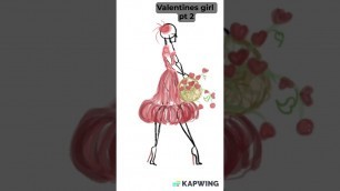 'Valentines girl sketch pt 2 ❤️ | Fashion Illustration  #shorts #fashiondesigner'