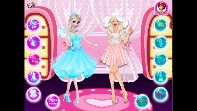 'Disney Frozen Princess Elsa vs Barbie Fashion Showdown Dress Up Game *Who won!?*'