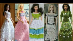 'Barbie dolls handknitted dress collection in most unique and sequence pattern#decoration pieces+gift'