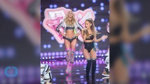 Ariana Grande Accidently Gets Smacked in the Face by Angel Wings at Victoria Secret Fashion Show