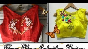 'Simple Embroidery Designs for Fancy Saree Blouse | Nila fashion Models'