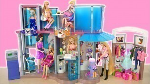 'Barbie Mega Fashion Show Mall Unboxing & Setup! Centro comercial Barbie Pusat perbelanjaan'