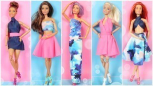'5 DIY No Sew No Glue Doll Clothes e1 - How To Make Barbie Clothes Ideas Easy - Doll Hacks and Crafts'