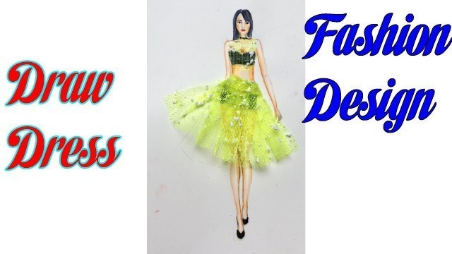 'How to Draw Evening Dress | Fashion Design model Dress #11'