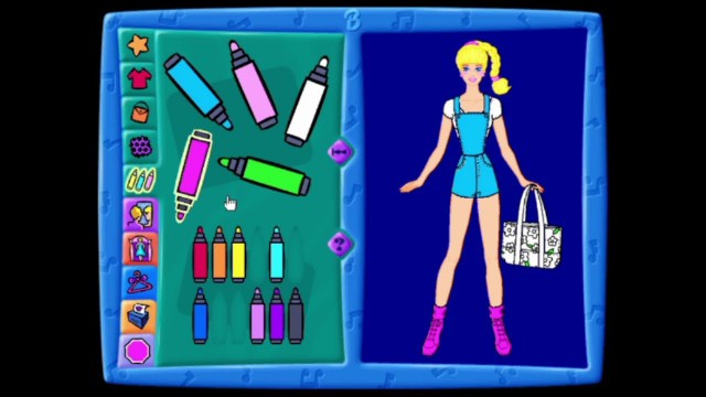 'I\'m getting dressed for the fashion show! Barbie Fashion Designer (1996) [PC]'