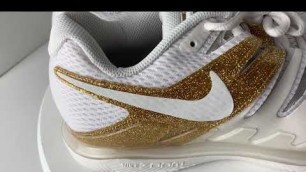 'Nike AIR ZOOM VaporX HC GOLD Glitter Tennis Shoes Womens AA8027-007'